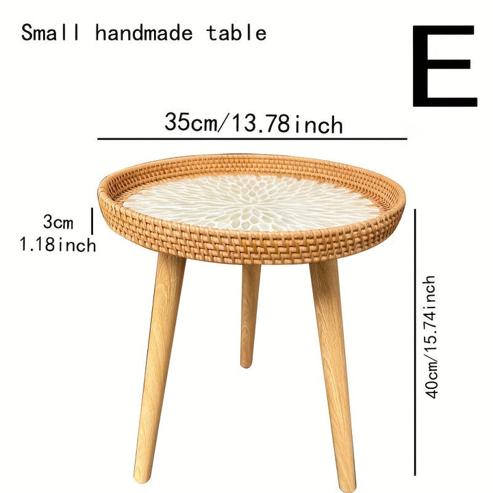 Scandinavische Rotan Bijzettafel - Elin