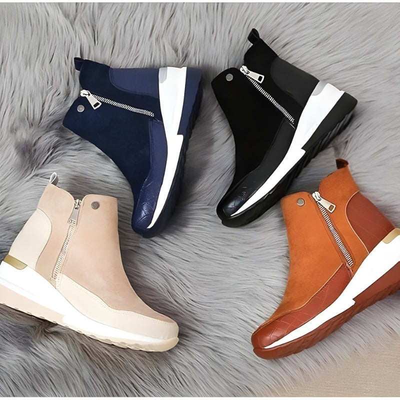 Orthopedische Leren Dames Enkellaarzen - Emma