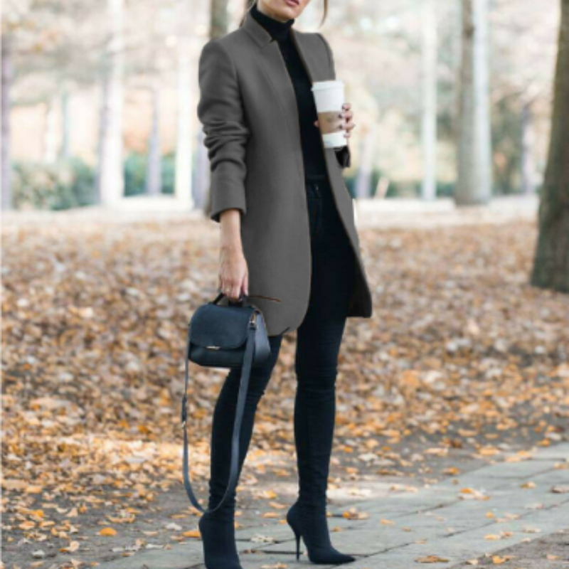 Dames Winterjas met Staande Kraag en Tijdloos Design - Reginel