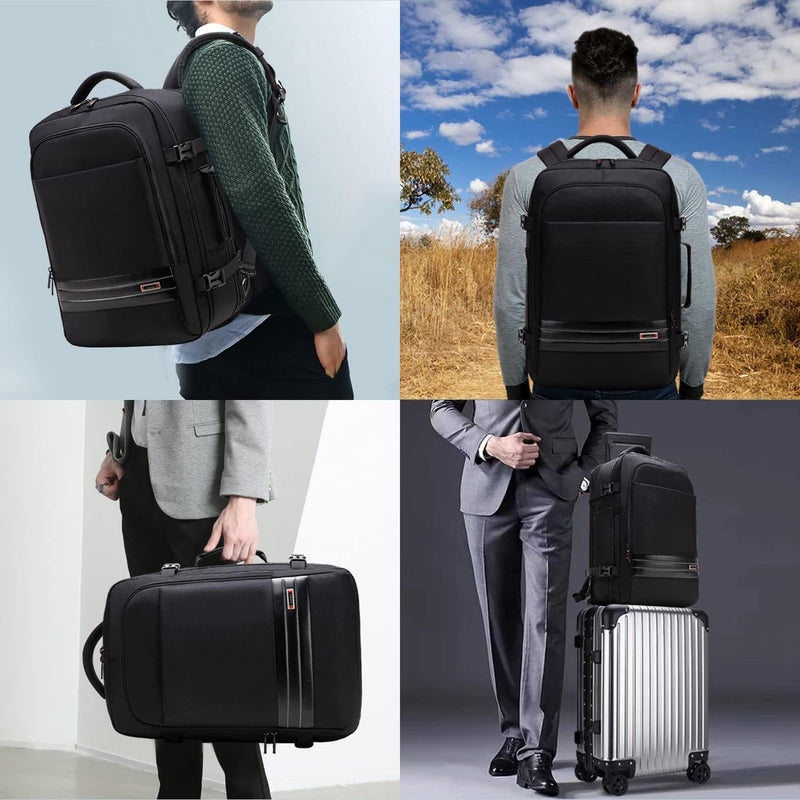 Uitbreidbare 45L–55L waterbestendige reiserugzak met 18" laptopvak
