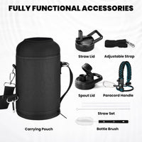 Geïsoleerde Waterfles – Lekvrij & BPA-vrij met Paracord Handvat