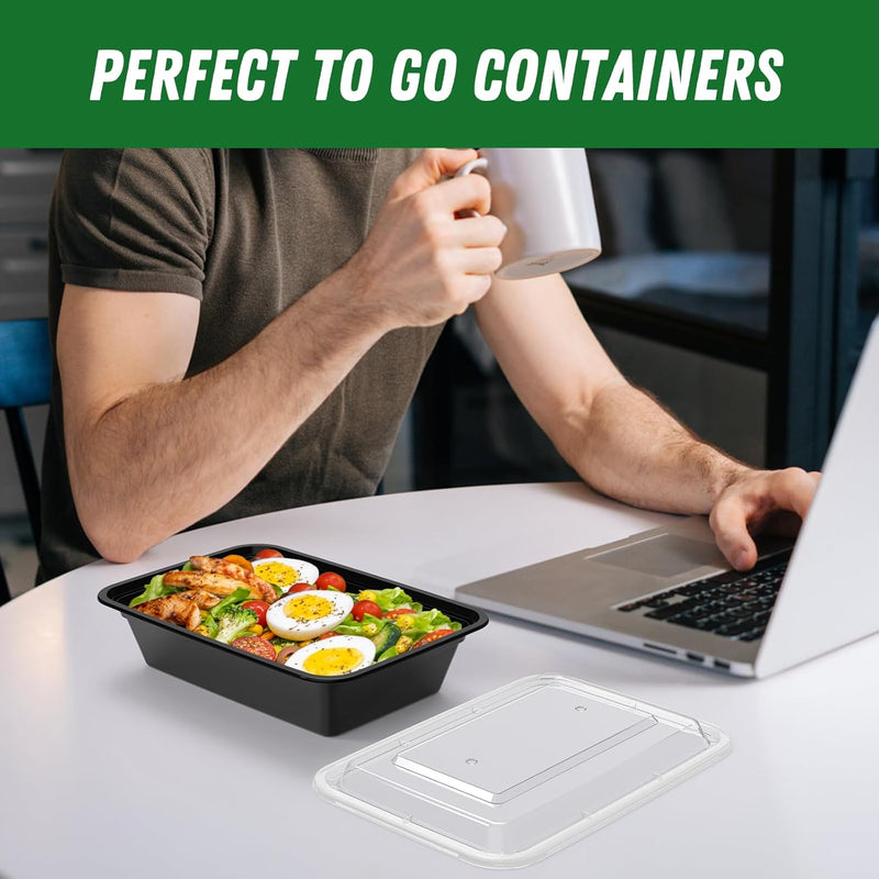 50-Pack Herbruikbare Maaltijd Prep Containers met Deksel, Lekvrij