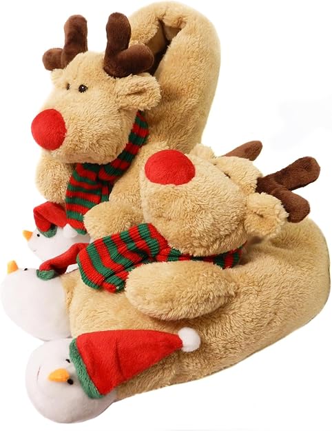 Warme Kerst Eland Sloffen - Rudolf