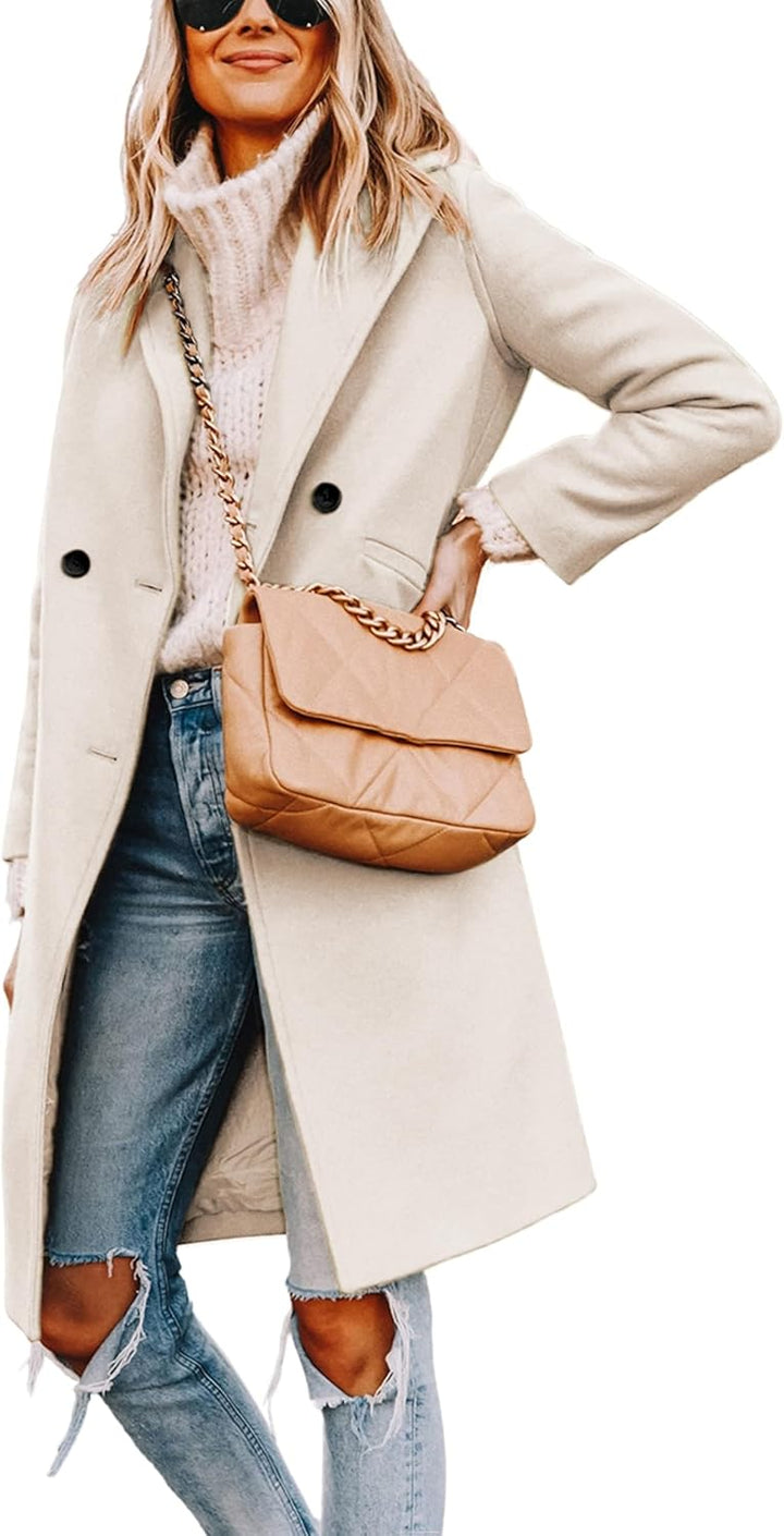 Dames Winter Wollen Jas met Notch Revers - Sofia