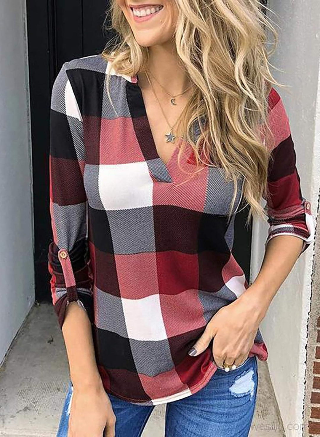 Stijlvolle Casual Geruite Damesblouse - Lara