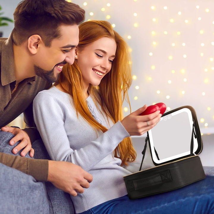 Organizer do makijażu podróżny z lustrem LED