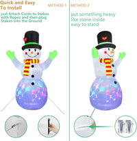 Opblaasbare Verlichte Sneeuwpop (213 cm) - SnowBright