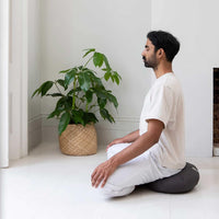 Curved Organic Cotton Meditatiekussen met Wasbare Cover