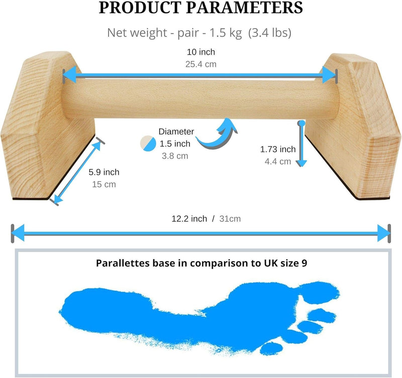Calisthenics Houten Parallettes Bars – Stabiele Push-Up Bars