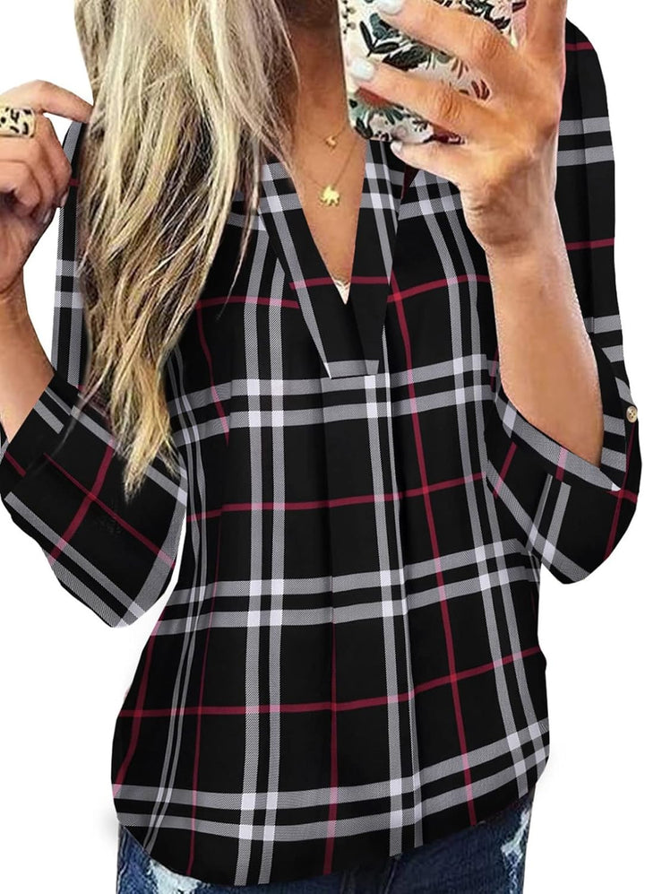 Stijlvolle Casual Geruite Damesblouse - Lara