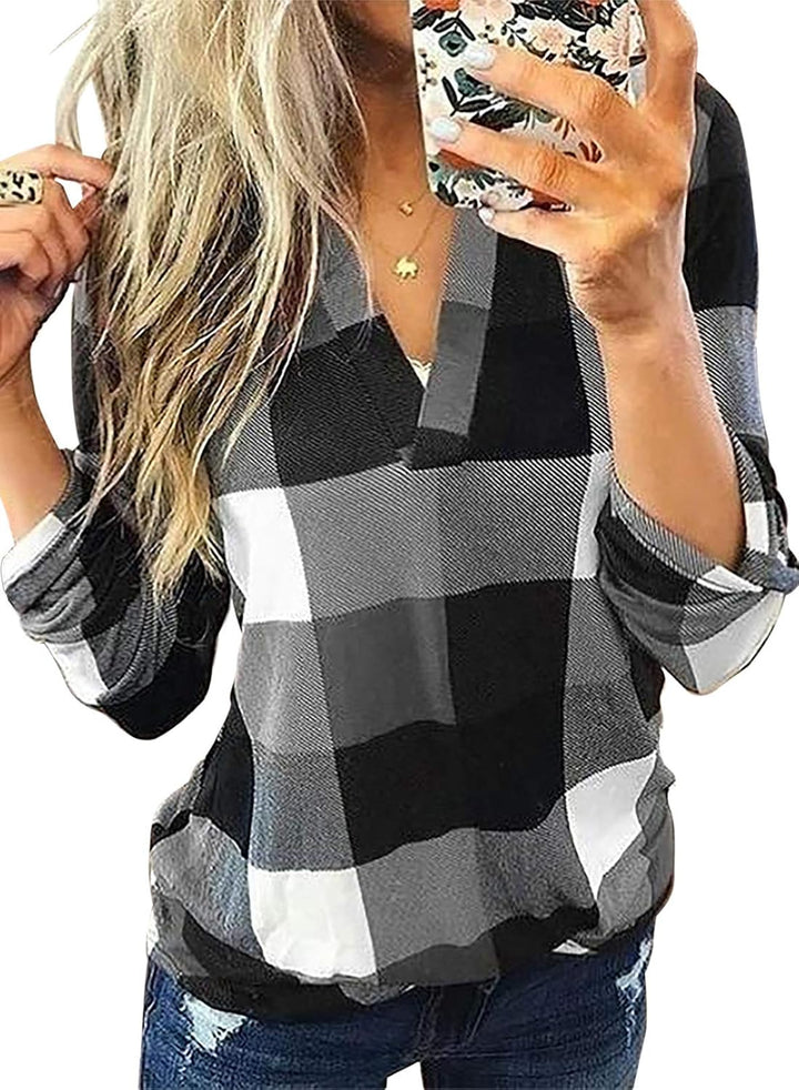 Stijlvolle Casual Geruite Damesblouse - Lara