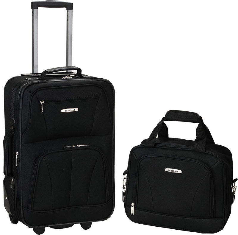 2-delige Zachte Koffer Set met Handbagage Tas & Soepele Wielen