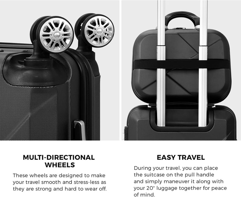 2-delige ABS Harde Koffer Set met TSA-slot & 360° Draaiwielen