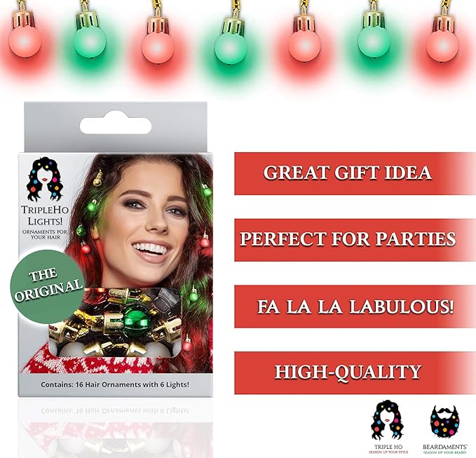 16-delige Verlichte Kerst Haarsieraden - TwinkleTresses