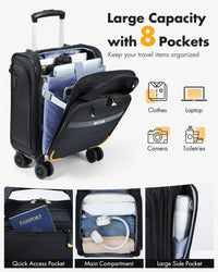 Luchthaven-Goedgekeurde Handbagage Trolley met Spinnerwielen & Laptopvak