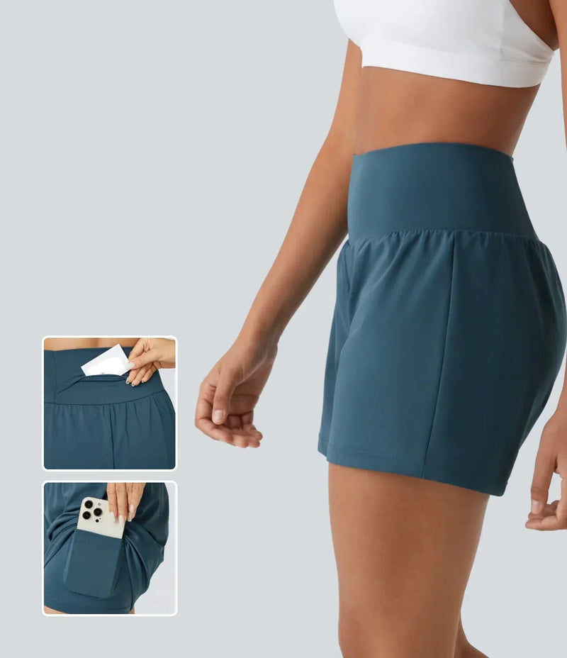 Ademende & Sneldrogende High-Waist Dames Fitnessshorts – Mirabella