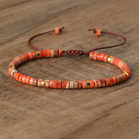 Gevlochten Armband met 2,4 mm Natuurlijke Steen Rollers - Seraphina