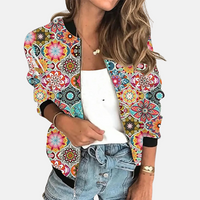 Dames Retro Bomberjack met Print - Zoë