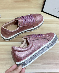 Stijlvolle Plateau Glitter Dames Sneakers - Sienna