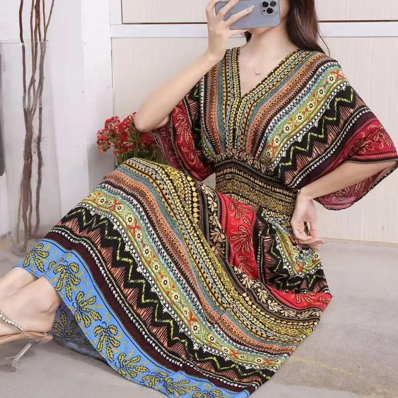 Vardi Dante™ Mia Maxi-Jurk | Retro & Casual