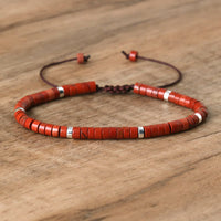 Gevlochten Armband met 2,4 mm Natuurlijke Steen Rollers - Seraphina