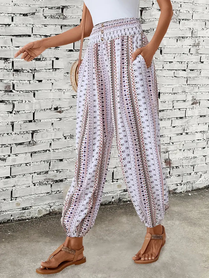 Boho-Chique Dames Broek met Grafische Print – Solara