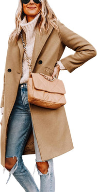 Dames Winter Wollen Jas met Notch Revers - Sofia