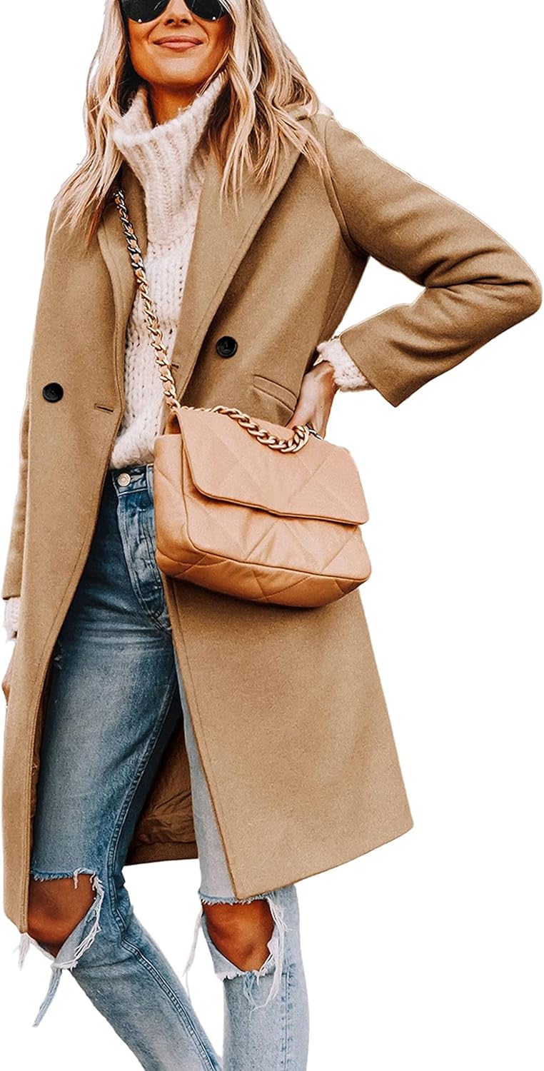 Dames Winter Wollen Jas met Notch Revers - Sofia