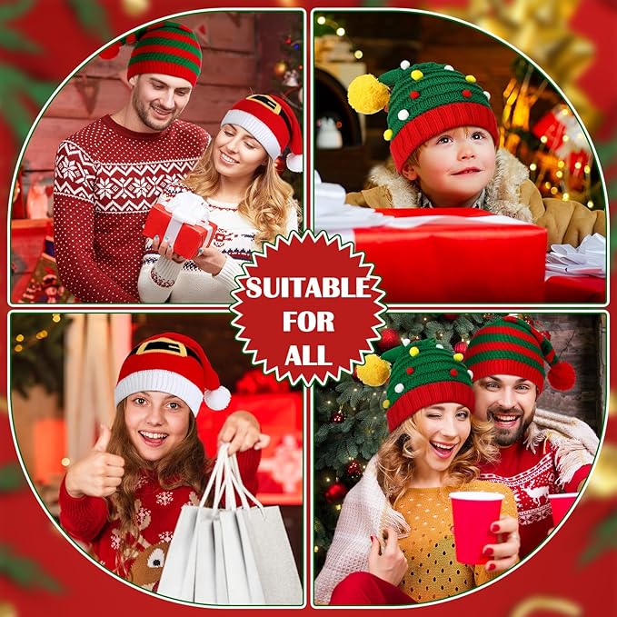 Gebreide Kerstman & Elf Mutsen Set - JollyBeanies