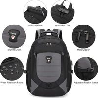 Waterdichte Anti-Diefstal Laptop- & Reisrugzak met USB-poort – 17,3"