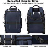 Uitbreidbare 45L–55L waterbestendige reiserugzak met 18" laptopvak