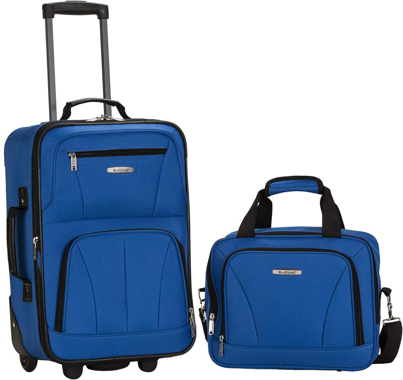 2-delige Zachte Koffer Set met Handbagage Tas & Soepele Wielen