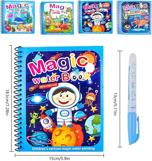 Set van 4 Herbruikbare Waterkleurboeken – AquaColor Books