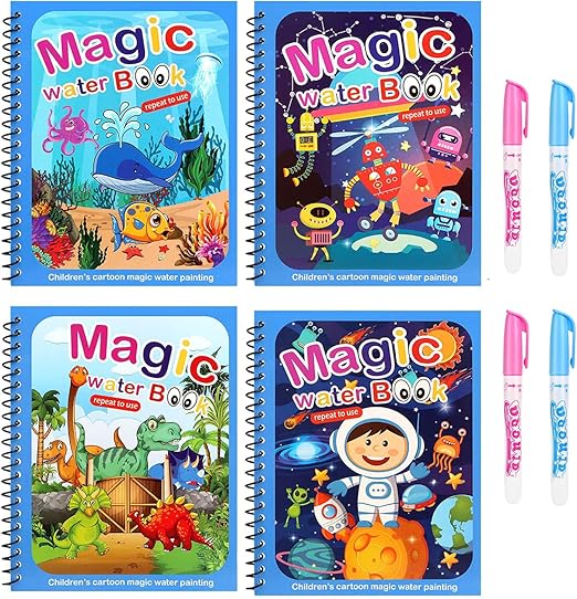 Set van 4 Herbruikbare Waterkleurboeken – AquaColor Books