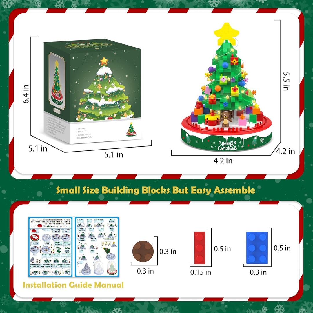 Kerstboom Bouwset met LED Verlichting - BrickTree