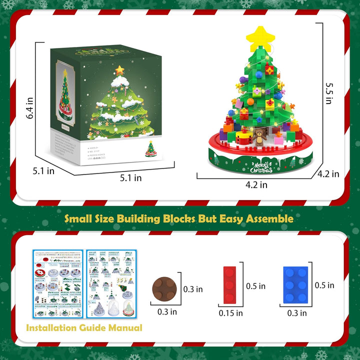Kerstboom Bouwset met LED Verlichting - BrickTree