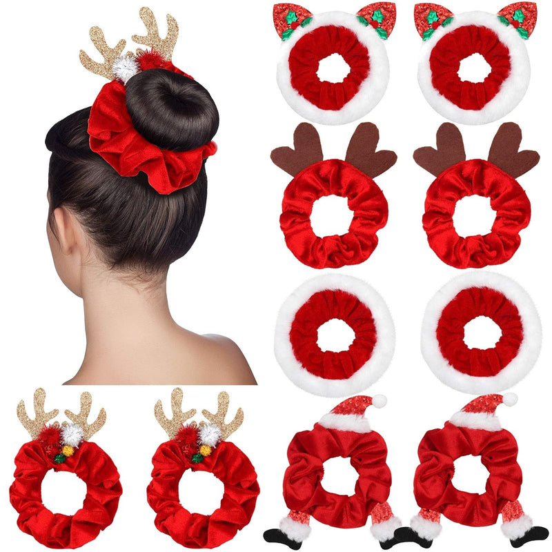 10-Delige Kerst Scrunchie Set - VelvetFest