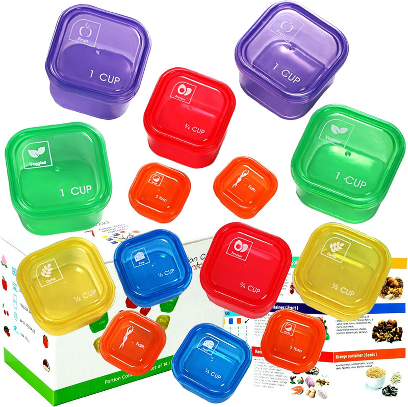 Portiecontrole Dozen (14-delige Set) - 21 Day Fix voor Gewichtsverlies