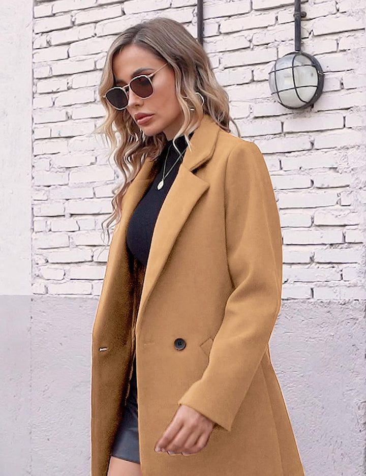 Dames Winter Wollen Jas met Notch Revers - Sofia