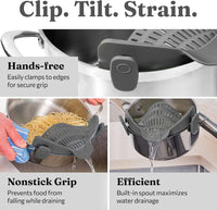 Silicone Clip-On Zeef – Hittebestendig Vergiet voor Pasta & Groenten