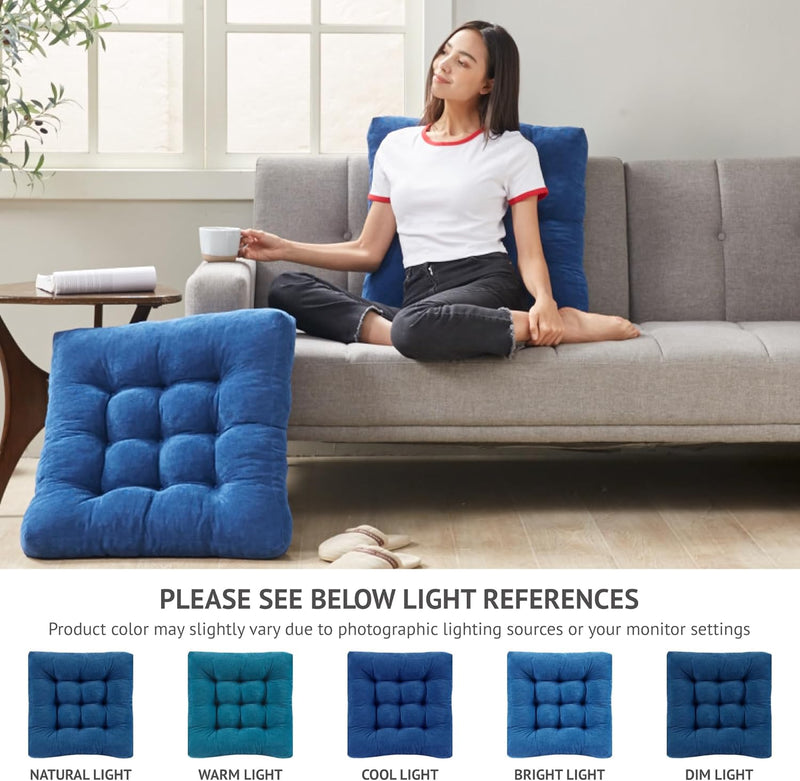 Set van 2 Meditatiekussens - Grote Tufted Corduroy Kussens