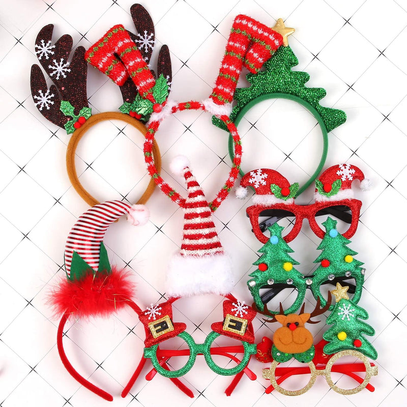 9-Pack Kerst Haarbanden & Brillen - HolidayFun