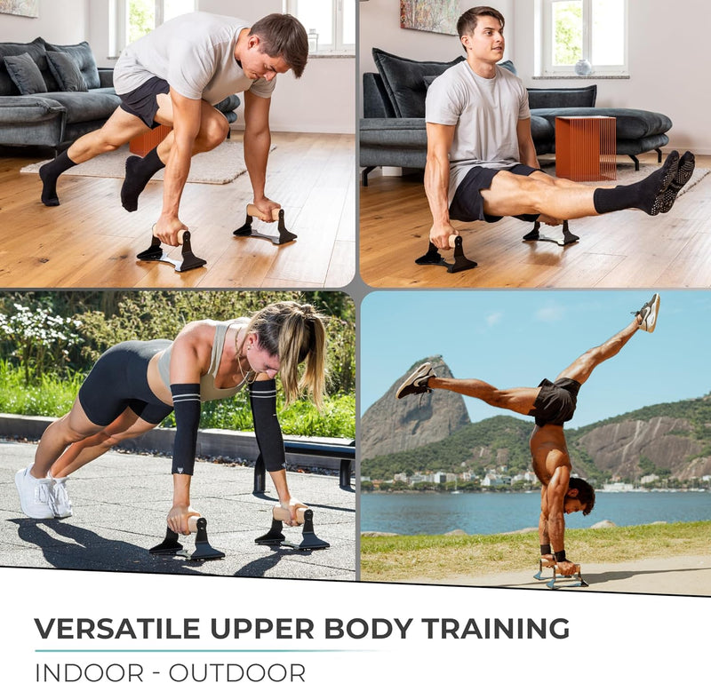 Zware Houten Push-Up Handvatten - Antislip Parallettes Bars