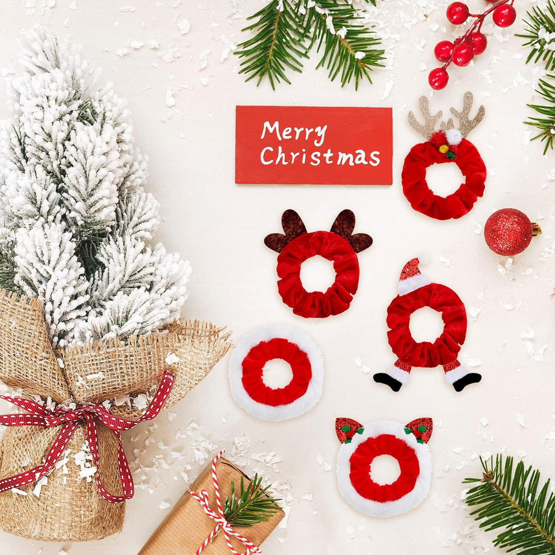 10-Delige Kerst Scrunchie Set - VelvetFest