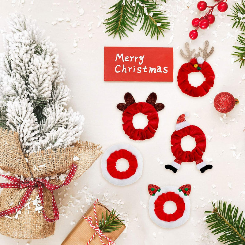 10-Delige Kerst Scrunchie Set - VelvetFest