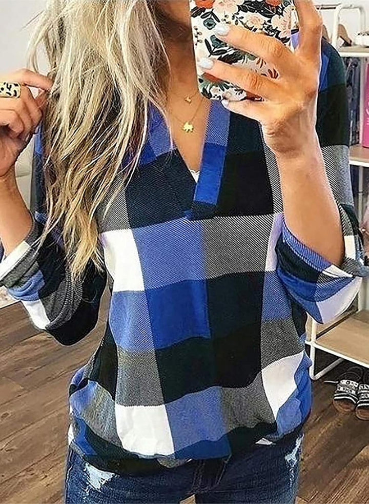 Stijlvolle Casual Geruite Damesblouse - Lara