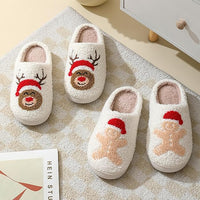 Warme Retro Pluche Kerstpantoffels - Frosty Feet