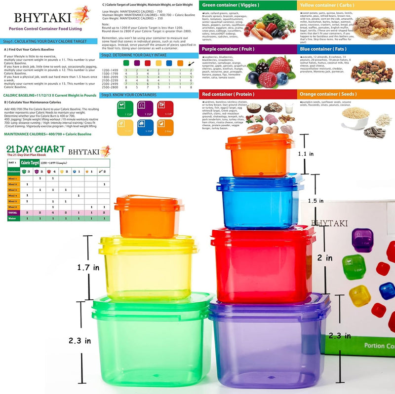 Portiecontrole Dozen (14-delige Set) - 21 Day Fix voor Gewichtsverlies
