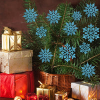 Sneeuwvlok Kerstornamenten Set - FrostedElegance