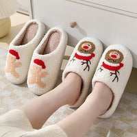 Warme Retro Pluche Kerstpantoffels - Frosty Feet
